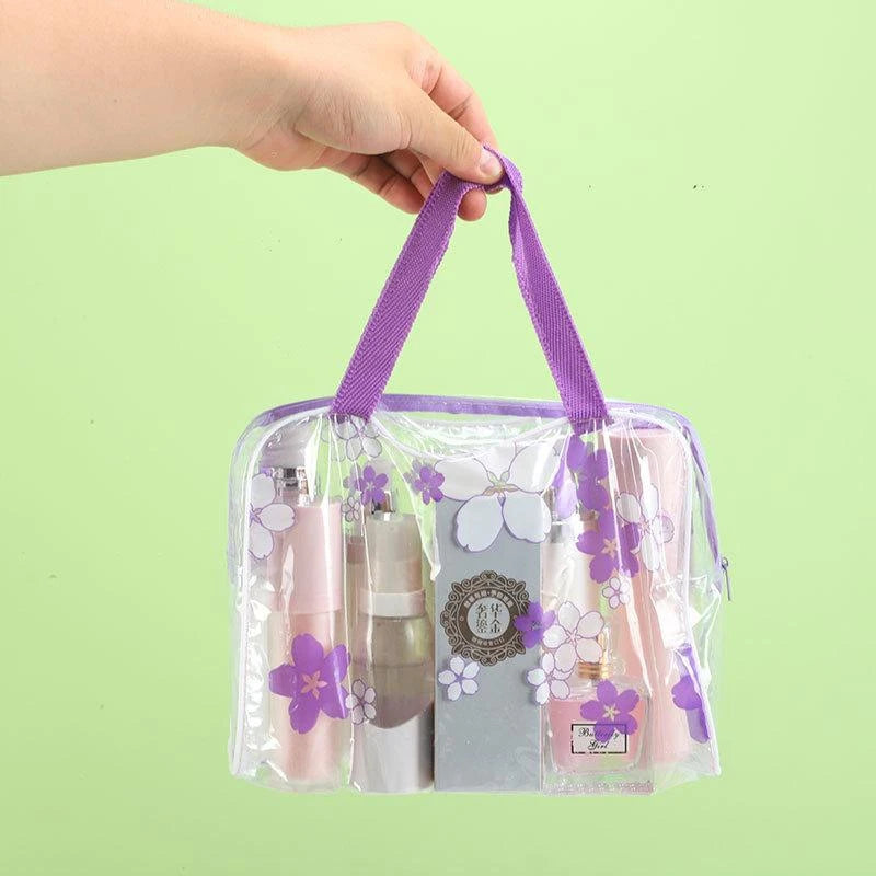 Cosmetic Toiletry Zip Bag Pouch Clear Transparent Plastic PVC Travel Qme