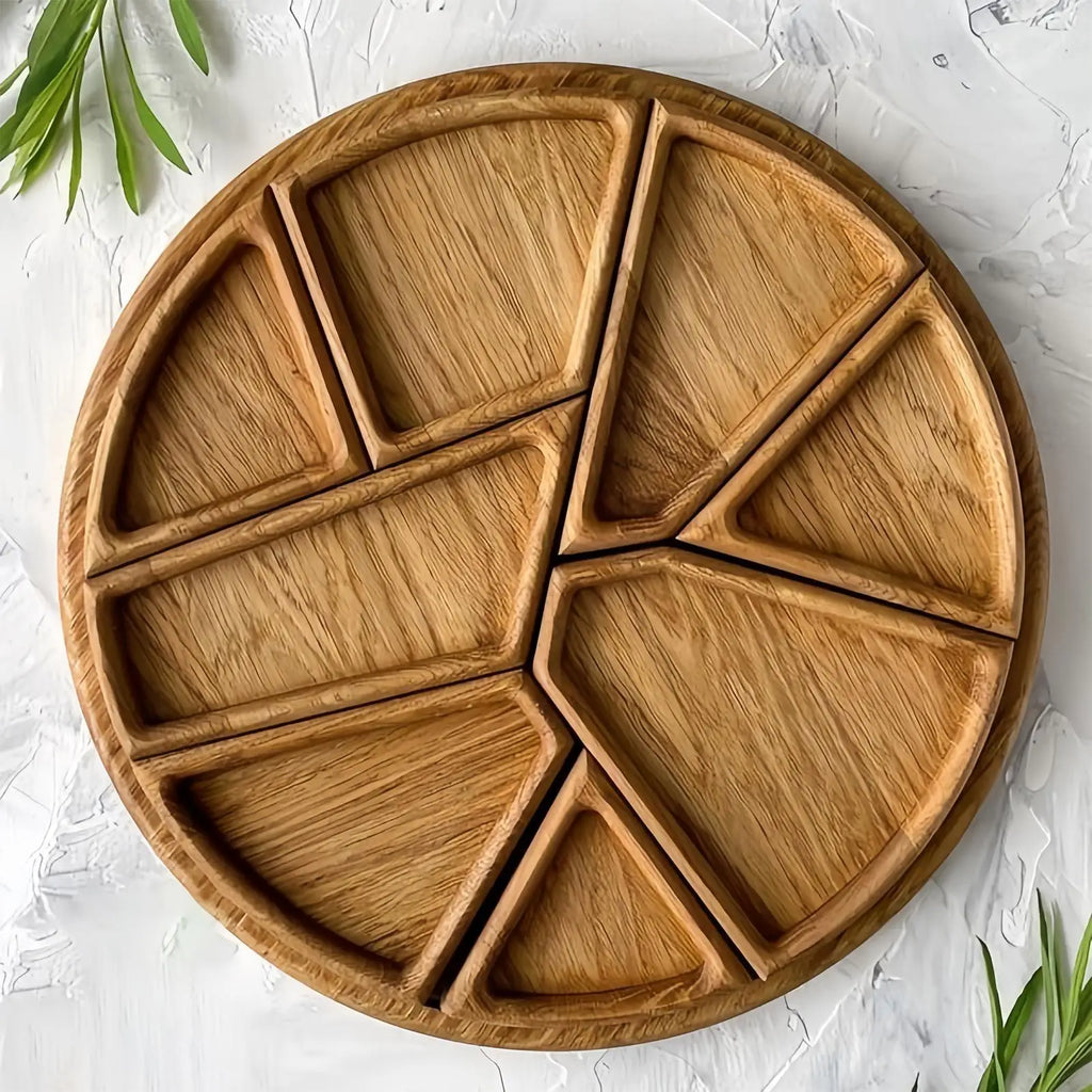 Serving Trays Party Divided Puzzle Tray Food Wooden Platter Qme