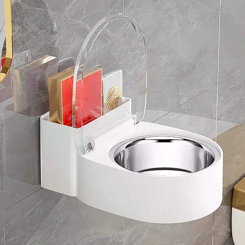 Personalized Bathroom Storage Box, Fashionable Non-Perforated Stainless Steel Wall Hanging Ashtray Qme