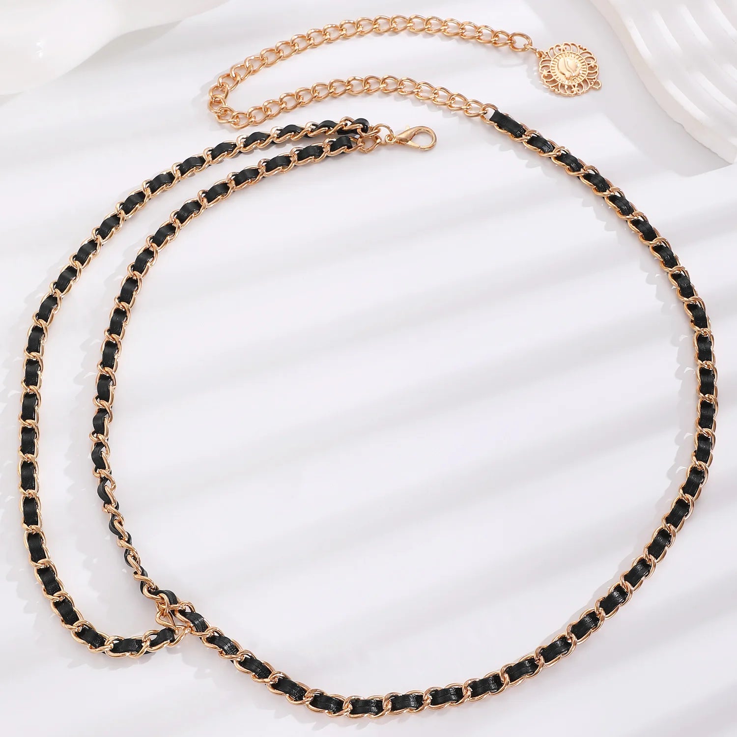 Women's Slim Decorative Waist Chain Silver Ethnic Style Tassel Chain Belt for Dresses Jeans Belt Trendy Qme J