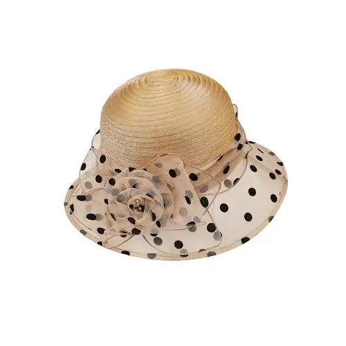 Floral Organza Sun Hat Elegant Wide Brim Bucket Hat UPF 50+ Breathable Flower Vacation Style Beach Sun Hat Qme KQ