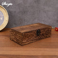 1PC Wooden Gift Box - Rectangular Wooden Box - Colored Storage Box - Wooden Gift Packaging Box Qme Dark color