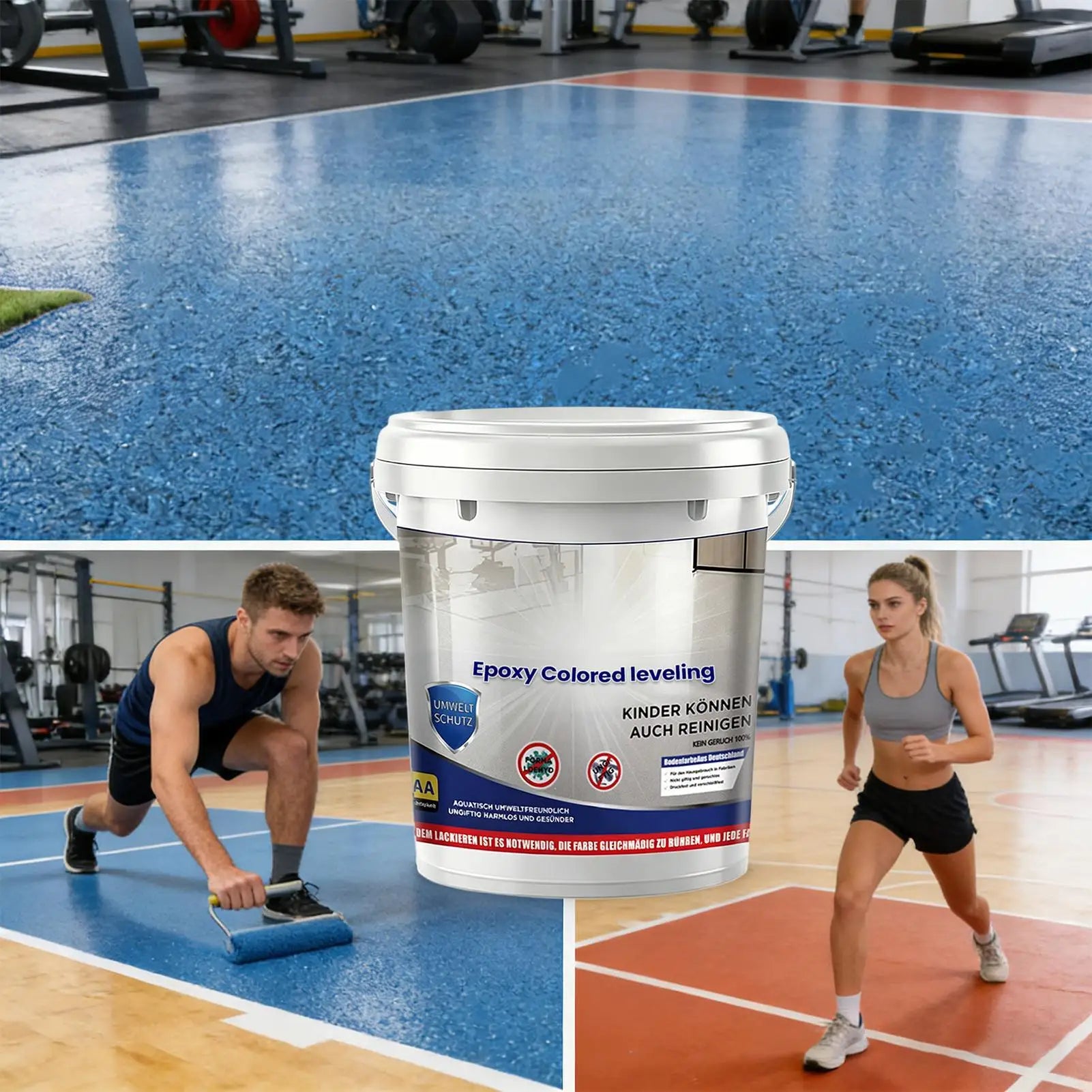 500ml Garage Floor Paint Quick Drying High-Gloss Self-Leveling Coating Epoxy Colored Sand Floor Paint For Indoor Outdoor Garage Qme
