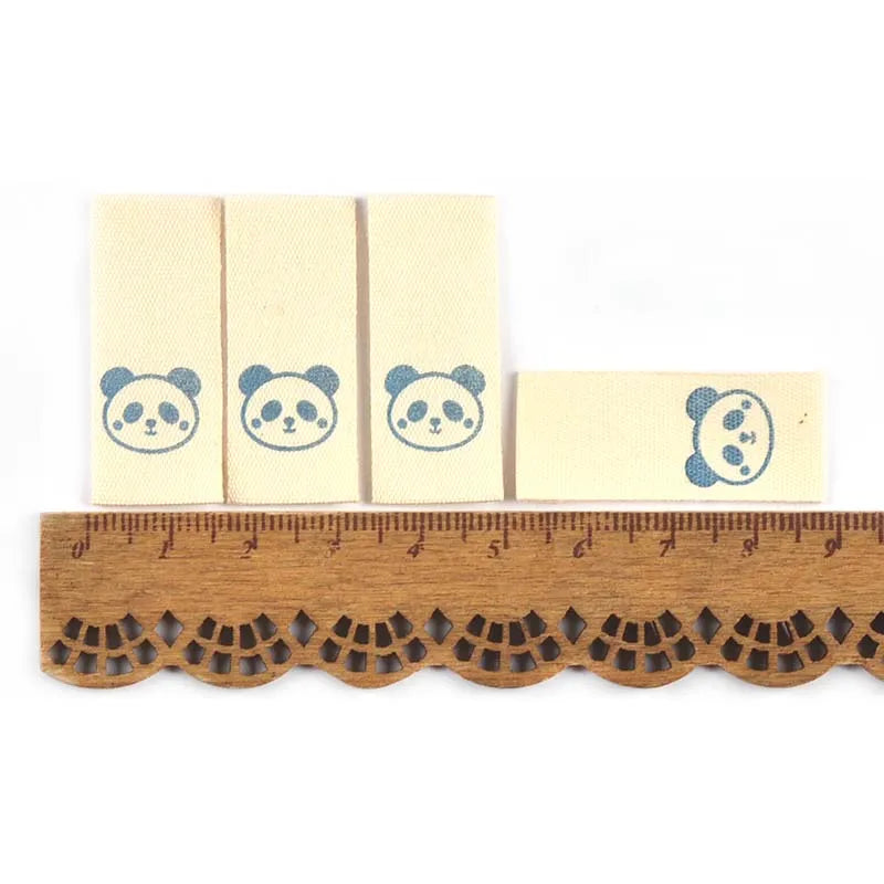 50pcs Elephant/Panda/Piggy Cartoon Labels For Kids Clothing Sewing Accessories DIY Hats Bags Crafts Supplies Cotton Woven Tags Qme 2