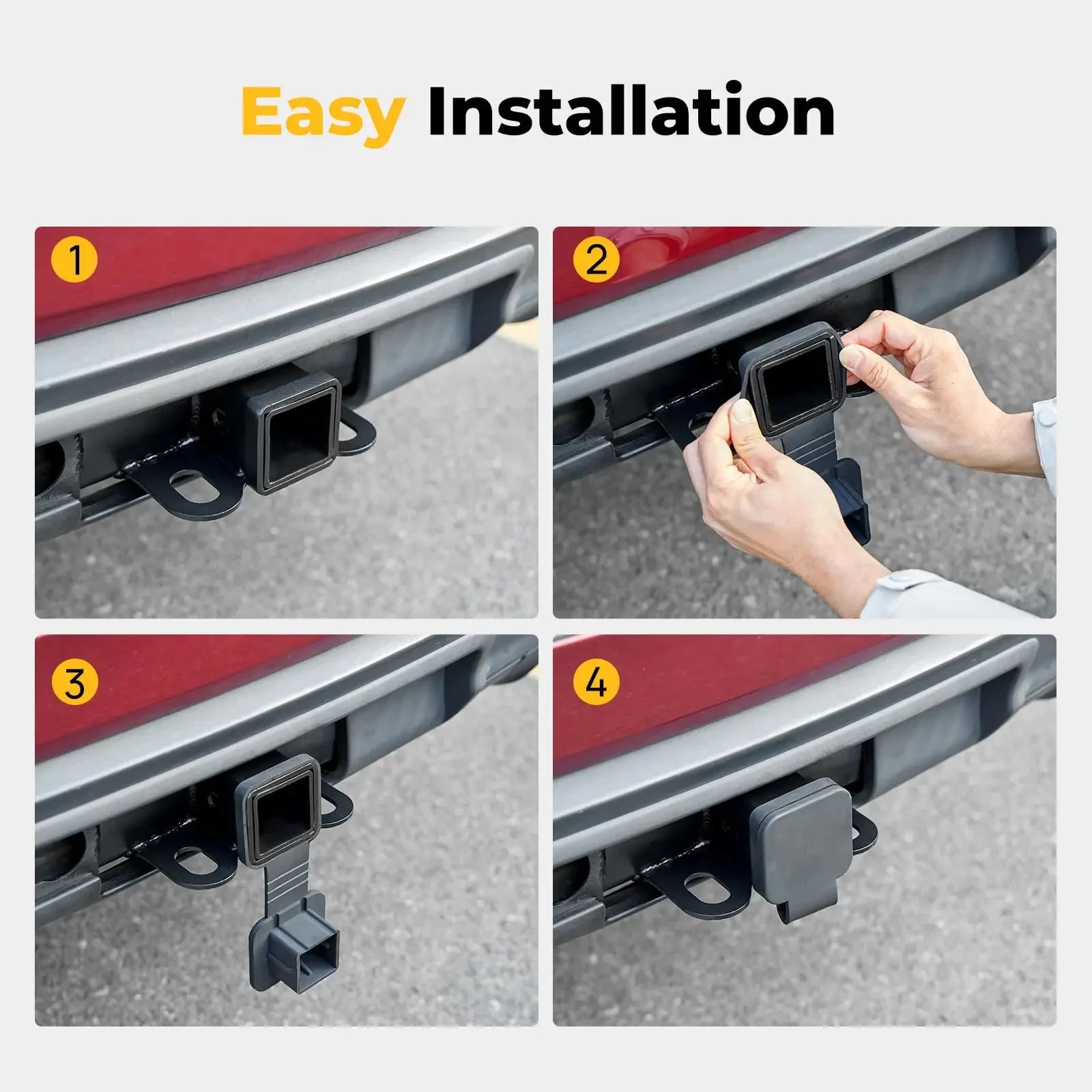 Trailer Hitch Cover 2-Inch Waterproof Towing Hitch Covers Uni-versal Plug Tube Cap Protector Automobile Exterior Csr Accessories Qme