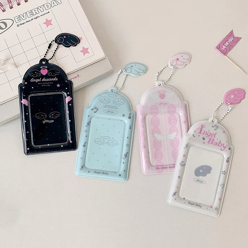 Sweet Angel Wings Card Cover Display Pendant Photocard Holder Small Qme