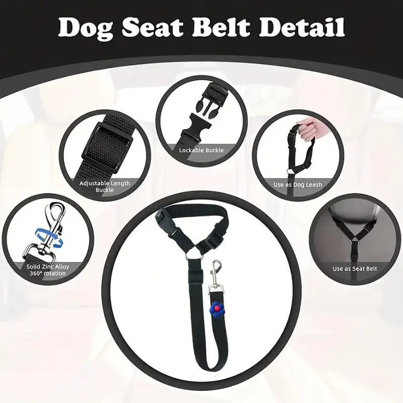 Dogs Vehicles Dog Seatbelt Tether Christmas Seat Belt Vehicle Secure Qme