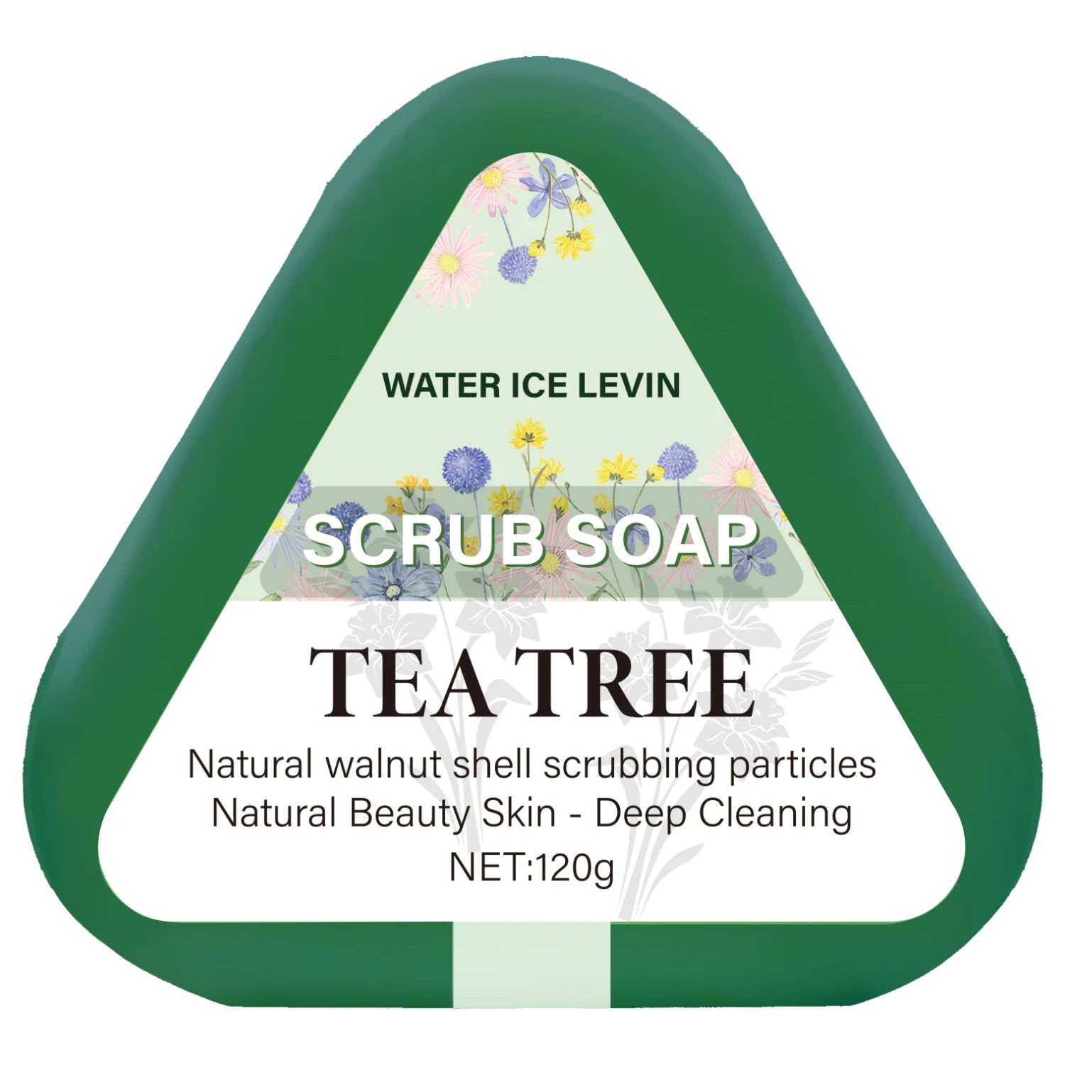 Tea Tree Scrub Soap with Natural Walnut Shell Particles for Deep Cleaning & Natural Beauty Skin Care. Qme Seaweed 120g