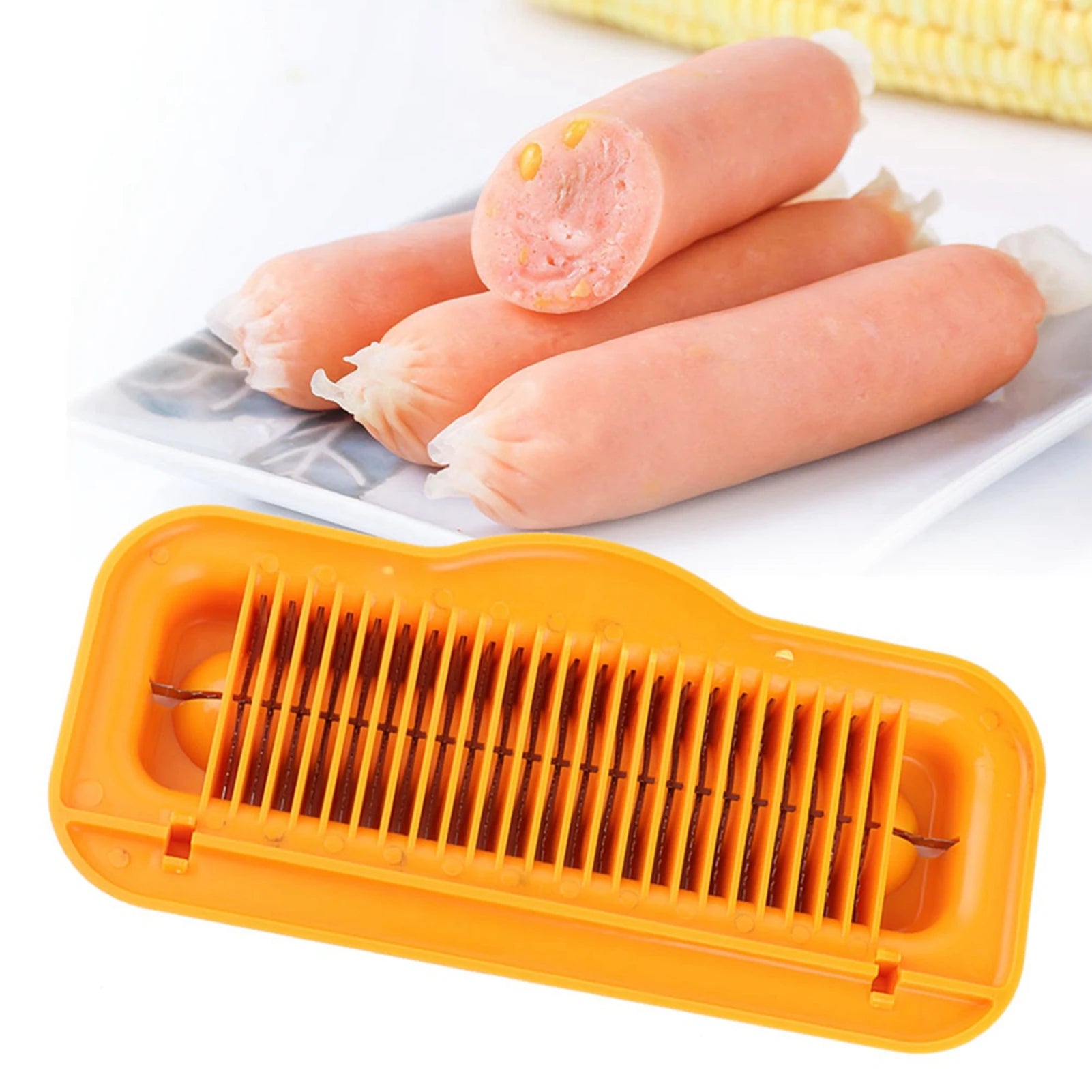 Multifunctional Hot Dog Sausage Cutter Ham Banana Peel Kitchen Tool Banana Cutter Ham Cutter Sausage Cutter Hot Dog Cutter Qme