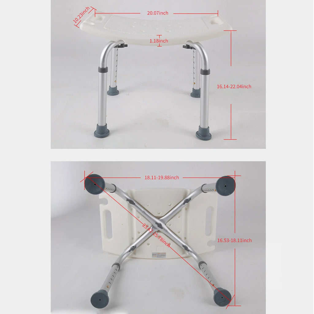 Bathroom Shower Chair Elderly Folding Bath Chair Furniture Stool Shower Bench Non-slip Bath Chair 6 Gears Height Adjustable Qme