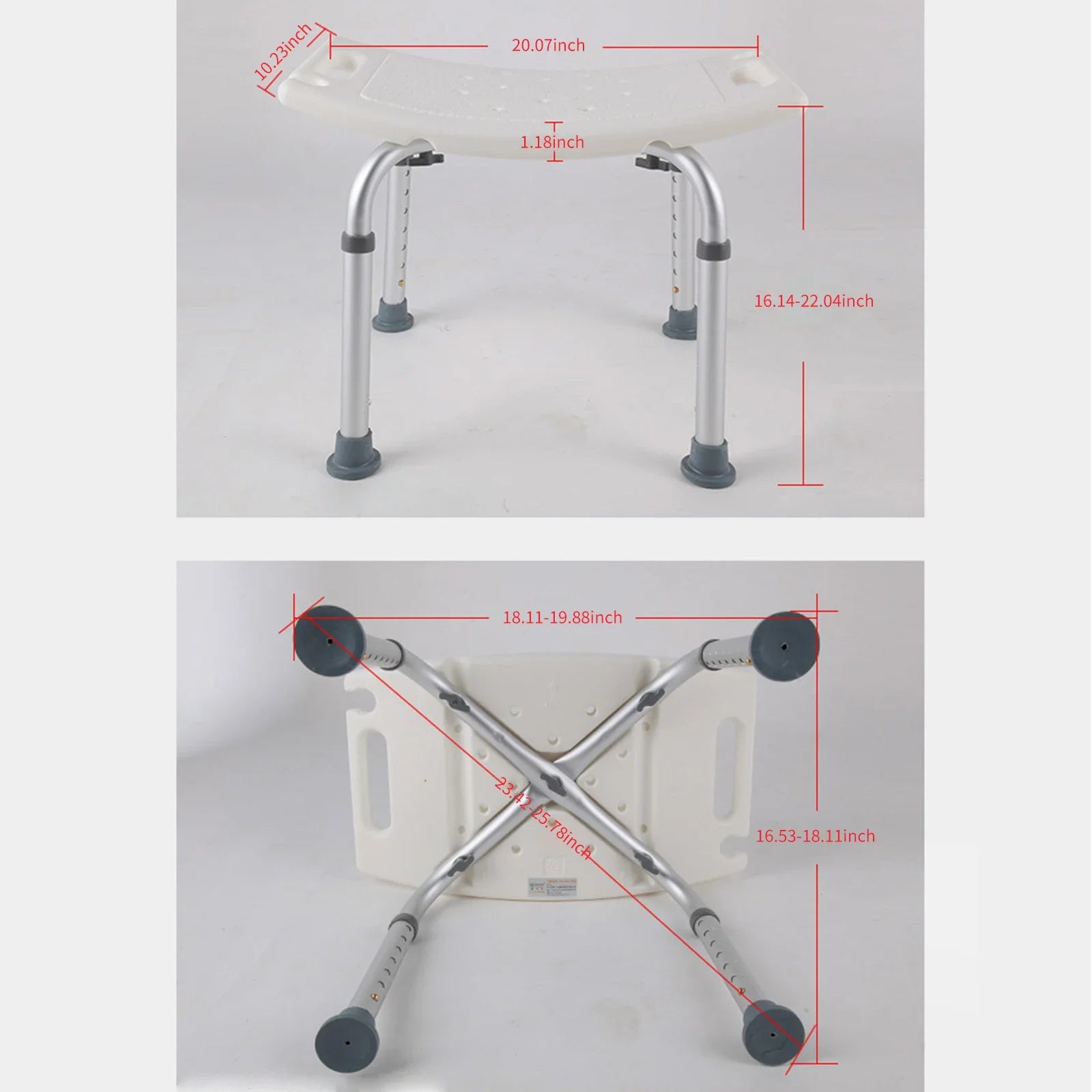 Bathroom Shower Chair Elderly Folding Bath Chair Furniture Stool Shower Bench Non-slip Bath Chair 6 Gears Height Adjustable Qme