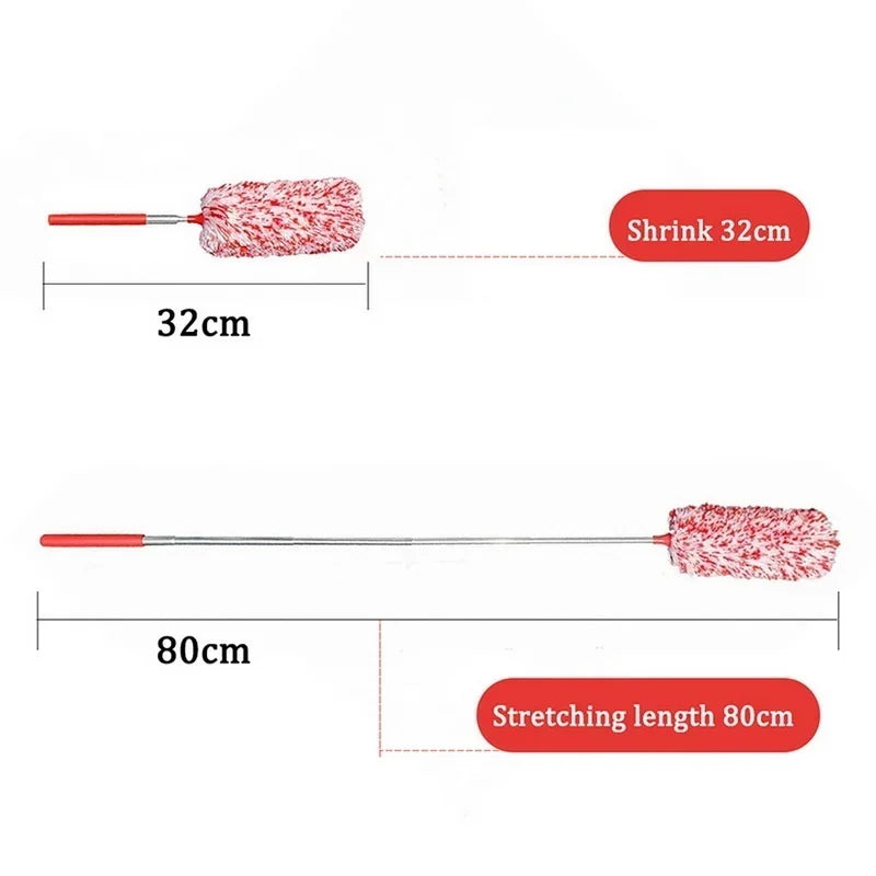 Telescopic Electrostatic Dust Cleaning Brush Extendable Microfiber Duster For Household Car Ceiling Fan Furniture Cleaning Tool Qme