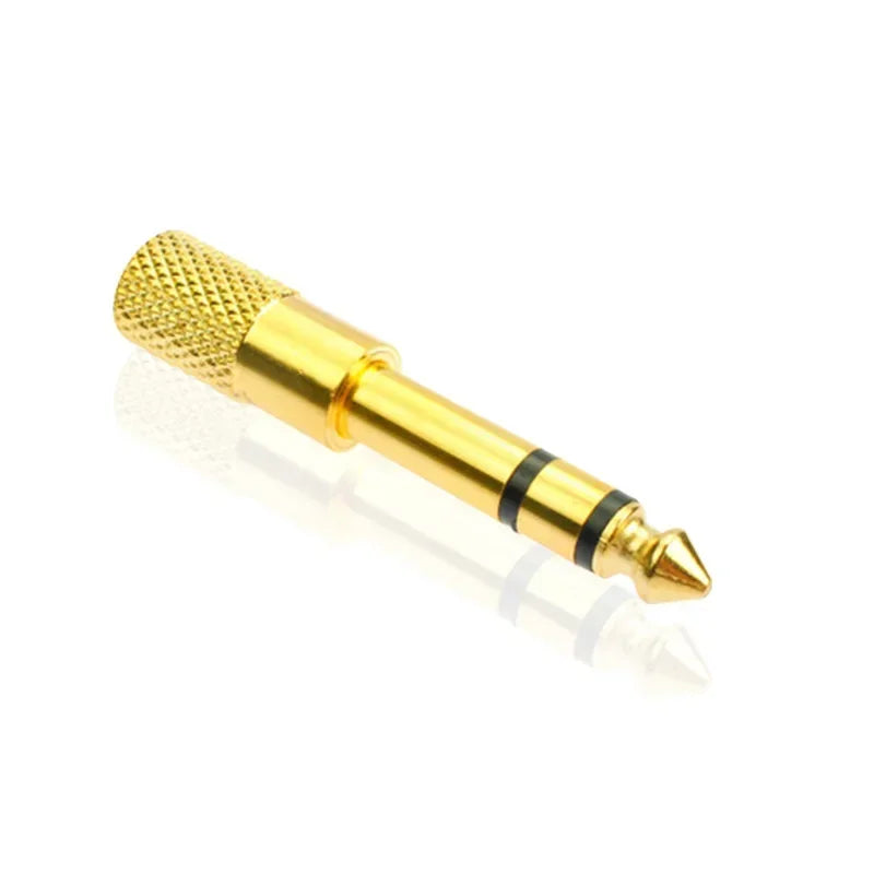 5PC 6.5mm To 3.5mm Adapter Jack Stereo Audio Adaptor for Microphone Headphone AUX Cable Gold Audio Adaptor Qme