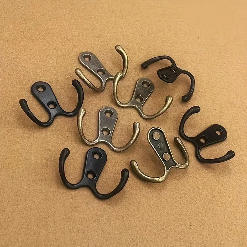 Coat Hook Wall-mounted, Heavy-duty Metal Double Hook With 20 Screws, Wall Single Hook Hanging Robes, Towels, Keys, Jackets Qme