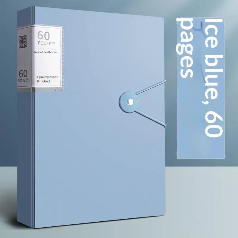 PP Transparency Waterproof Insert Brochure 60 100 Pocket A4 File Qme Ice blue 100 Pocket