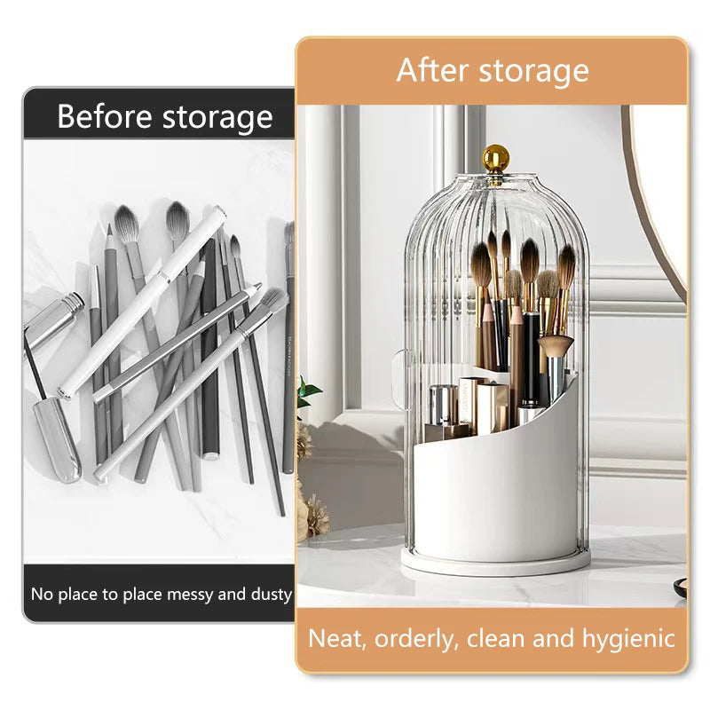 Lipstick Eyebrow Pencil Holder Eye Shadow Storage Box 360 Rotating Qme