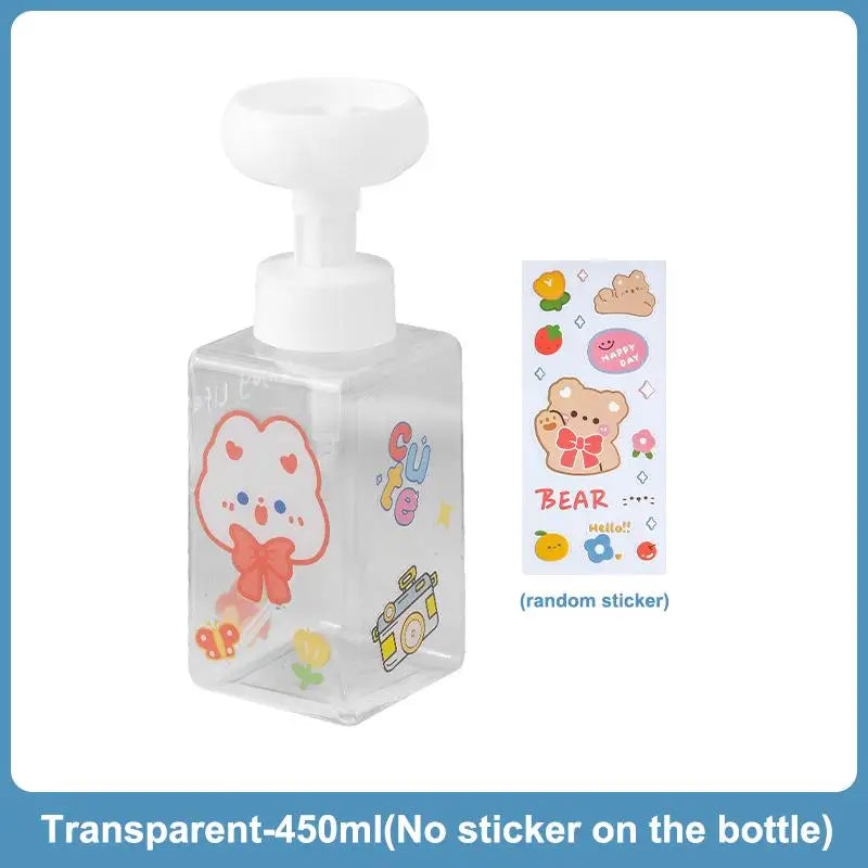 250 Flower-shaped Foam Pump Dispenser Square Plastic Bottle Hand Soap Qme 450ml Transparent