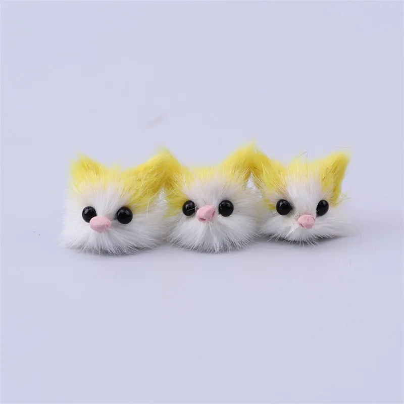 3pcs New Creative Cute Plush Cat Dog Animal Metal Open Ring Adjustable Jewelry Gift Box Set Birthday and Holiday Gifts Qme yellow cat resizable