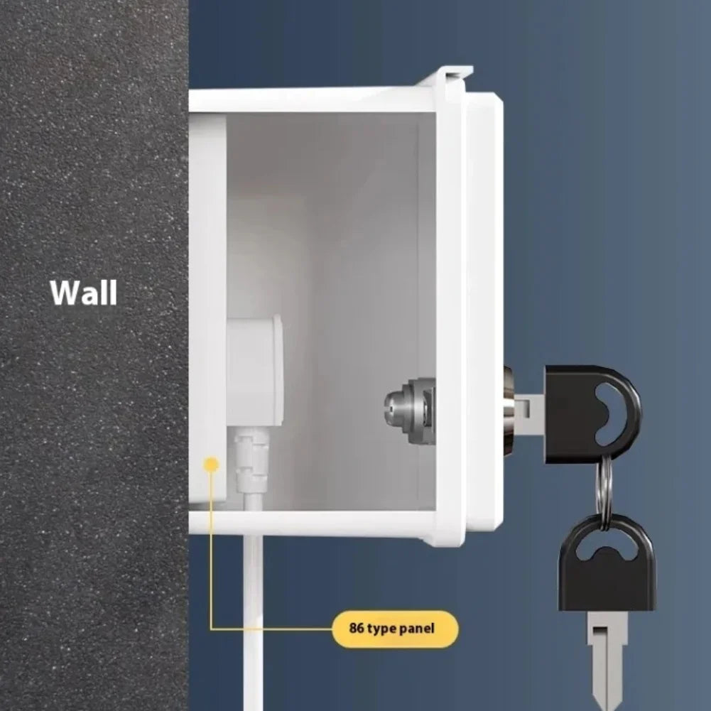 Outdoor Socket Box Anti-theft Waterproof Cover 86Type Lockable Qme