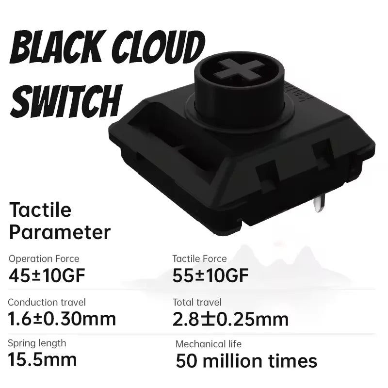 Kailh Customized Low Profile Switches Elenments Series Mechanical Keyboard Linear Tactile Black Cloud Hide Mountain Switch POM Qme kh-heiyun 110pcs