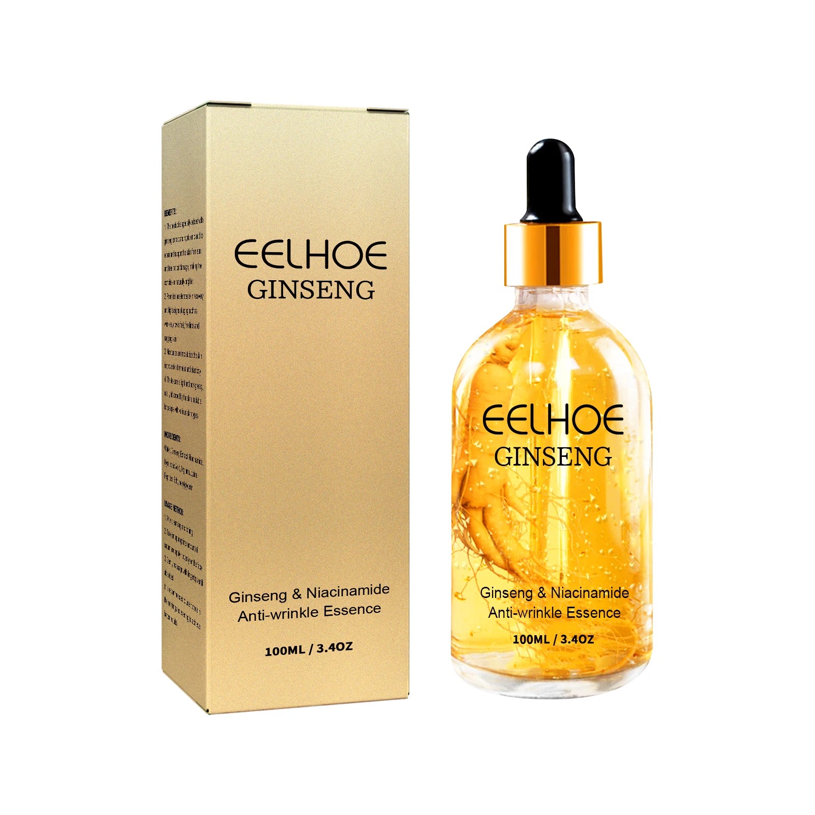 Ginseng Essence Anti Wrinkle Lifting Firming Fade Fine Lines Moisturizing Lightening Hyaluronic Acid Niacinamide Facial Serum Qme 100ml
