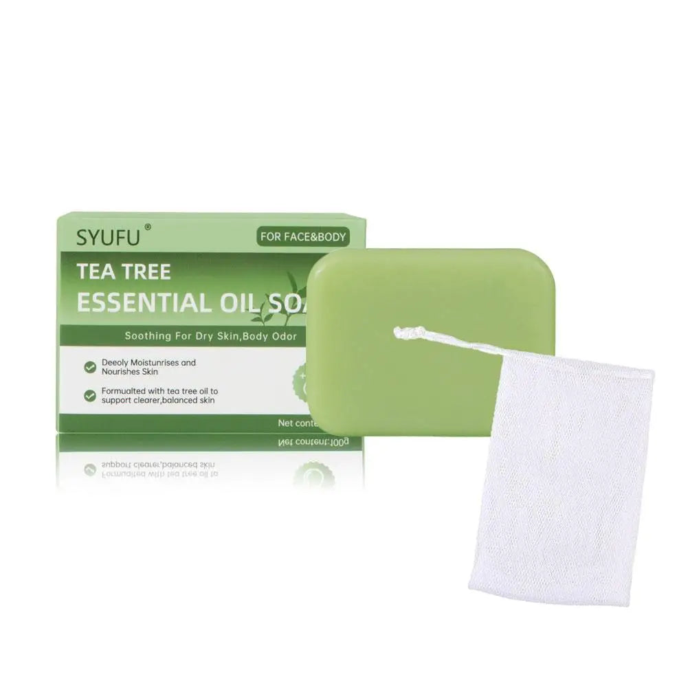 Gentle Exfoliating Bar Soap Natural Foot Body Soaps Green Tea Tree Qme 1 set