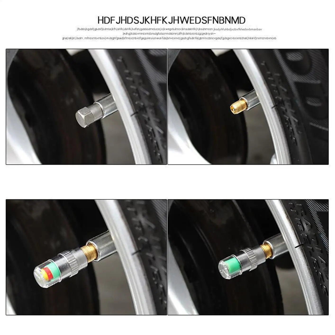Tire Pressure Monitoring Caps 4 Pieces Sensor Alert Car Monitoring Valve Covers for Long-Distance Travel Motorcycle Truck SUV Qme