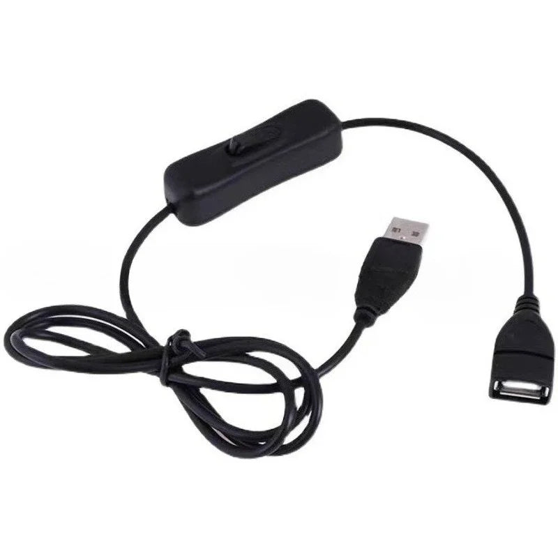‌2pcs USB Extension Cable with On/Off Toggle Switch for LED Lamp, Fan, Headset & Other Devices Qme 3 Pcs Black 1M