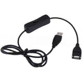 ‌2pcs USB Extension Cable with On/Off Toggle Switch for LED Lamp, Fan, Headset & Other Devices Qme 3 Pcs Black 1M