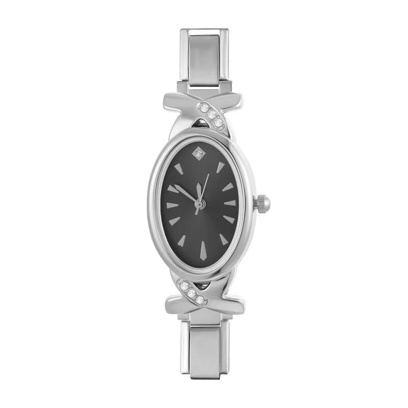 Wholesale Fashion Men Womens DIY 9mm Width Italian Elastic Charm Stainless Classic Oval Watch Bracelet Bangle For Birthday Gifts Qme S 31