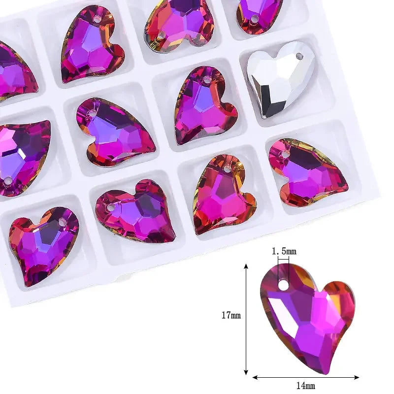 Crystal Multi -shape Pendants Single Hole Charms Glass Beads for DIY Jewelry Making Necklace Earrings Jewelry Craft Production Qme 8-12pcs