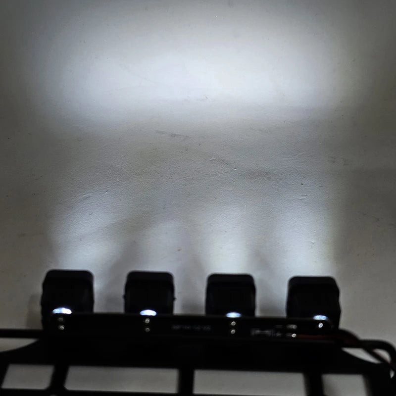 MN82 Metal Luggage Carrier Roof Rack LED Light RC Model Car Upgrade Qme