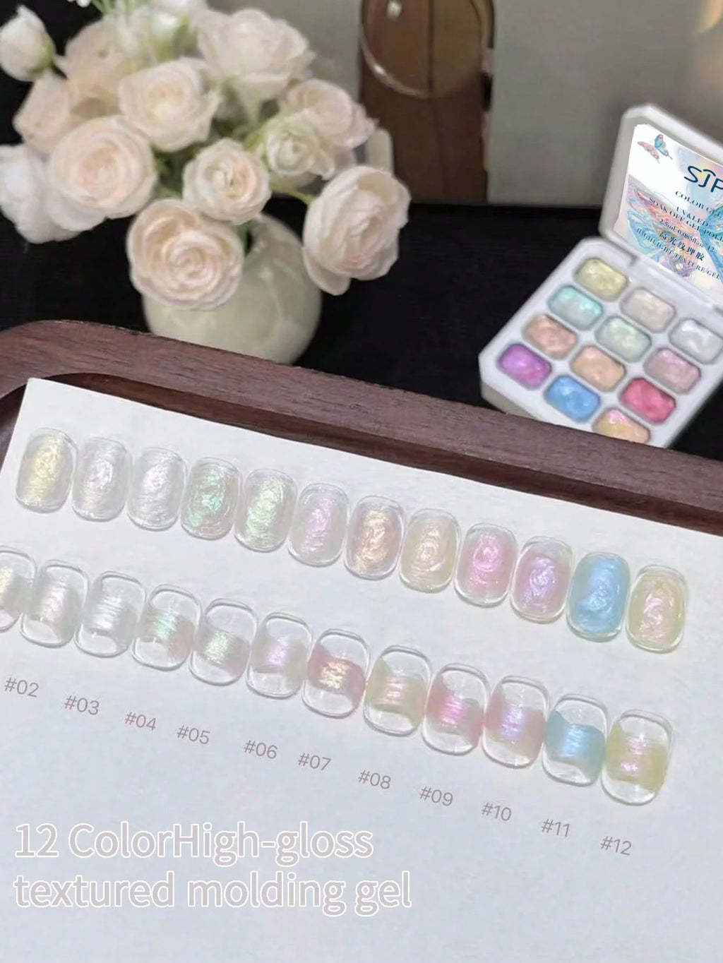 12-color Fluorescent Solid Gel Polish Gradient Blush UV Nail DIY Art Qme