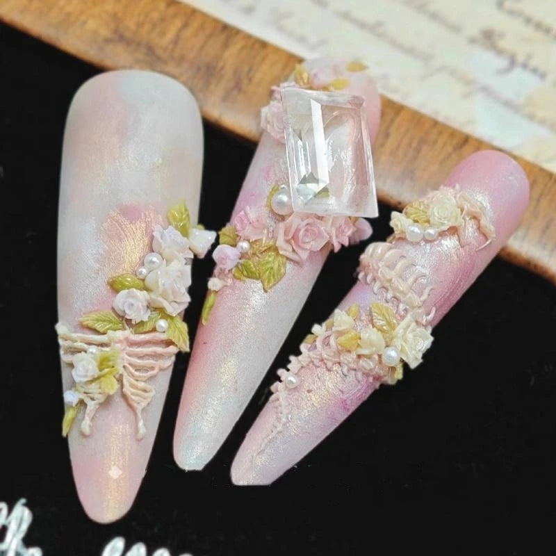 Silicone 3D Snake Bone Nail Art Mold DIY Creative Design Accessory Qme