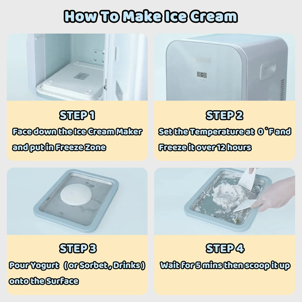 1PC Ice Cream Maker Stainless Steel Square Manual Ice Machine Instant Cold Plate With Dual Scrapers for Making Rolled Ice Cream Qme