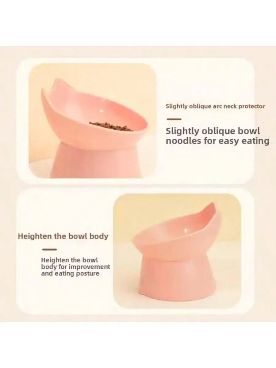 Cat Bowl Long Ears Feet Dog Neck Protection Anti-overturning Plastic Qme