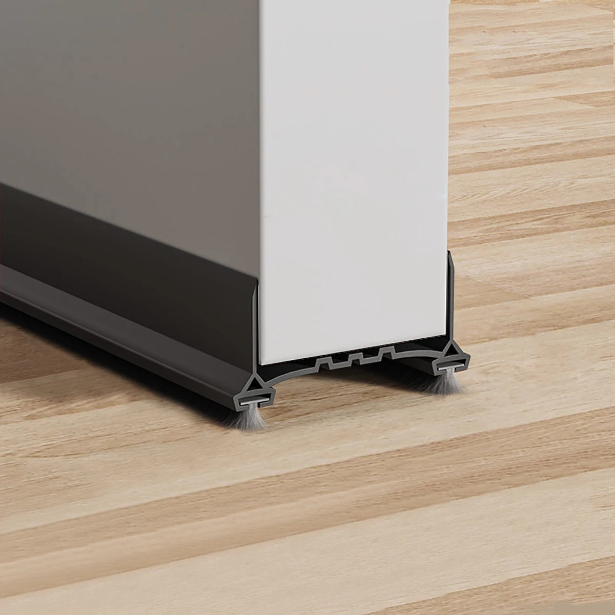 Under Door Seal Strip with Brush Self Adhesive Weather Stripping Door Draft Stopper Against Dust Cold Heat Noise Door Stopper Qme black