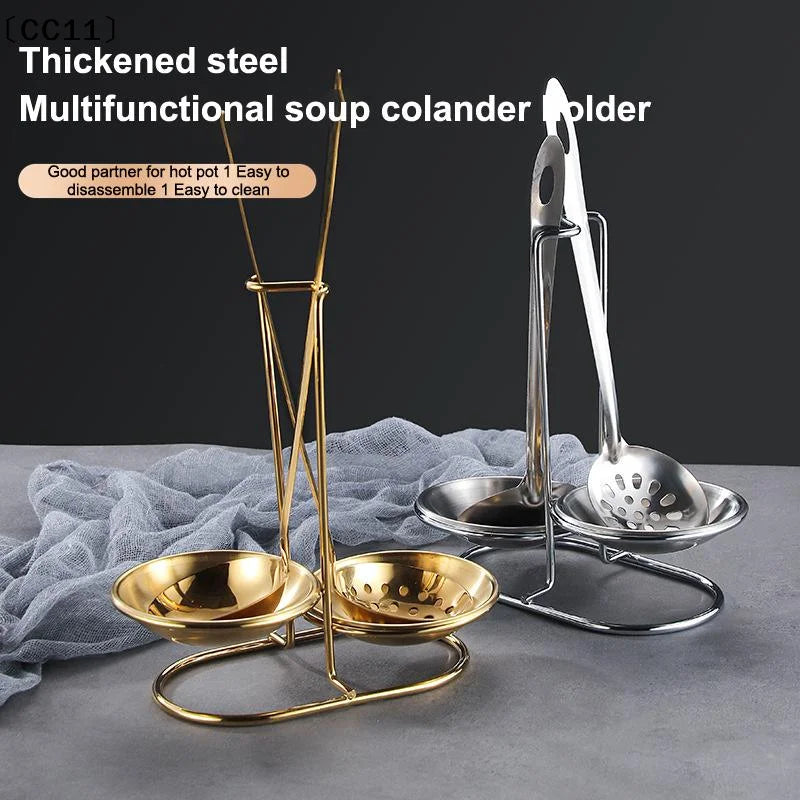 Single Double Ladle Vertical Spoon Utensil Rack Soup Rest Stand Qme