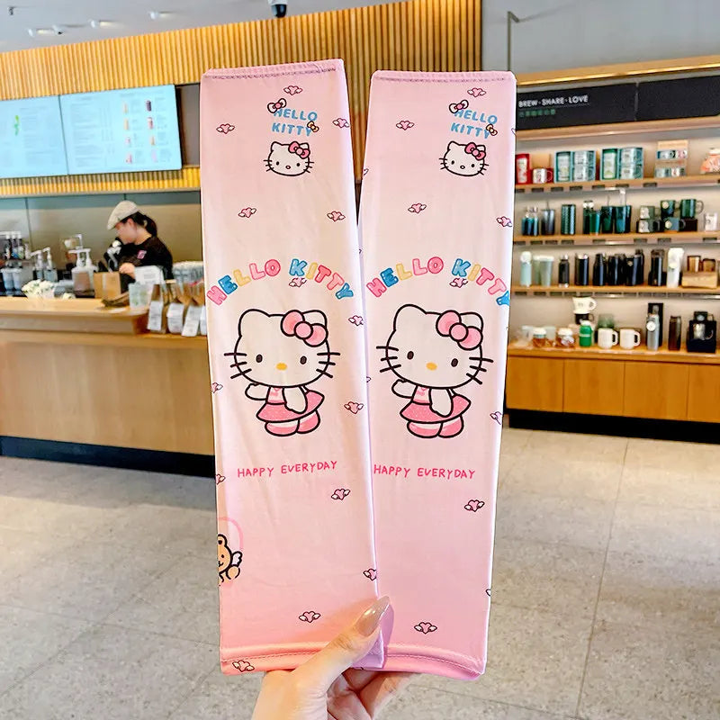 Hello Kitty Kuromi Sun Protection Arm Sleeves—Breathable Cooling Arm Sleeves for Students—UV-Protective Cooling Silk Arm Sleeves Qme 6