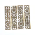 10Pcs Rectangle Metal Crafts Flower Filigree Wraps Connectors DIY Embellishments For Jewelry Making Home Decor Handicraft yk0903 Qme Bronze