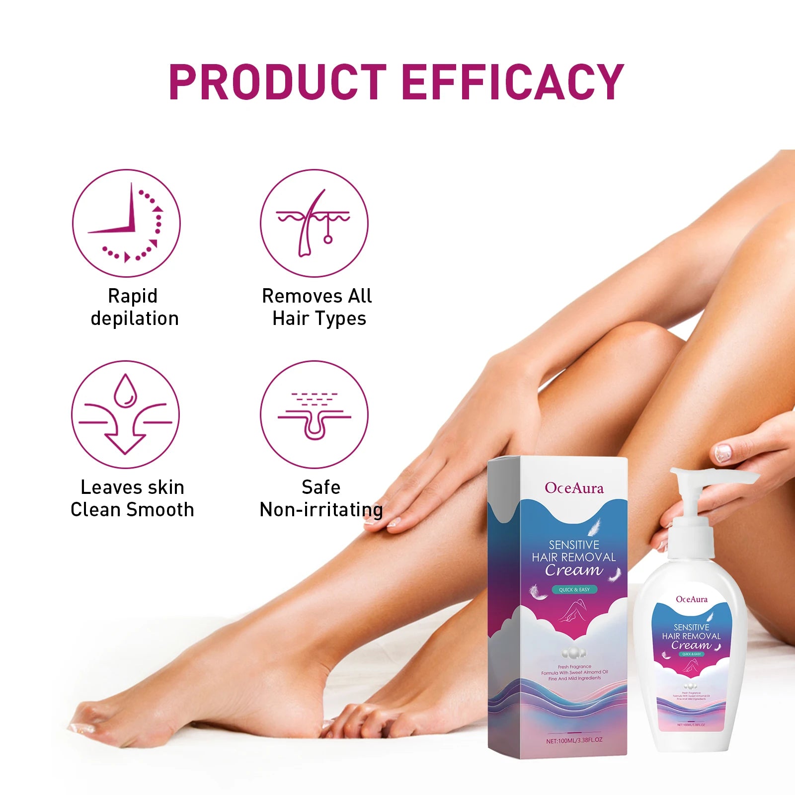Body Hair Removal Cream Permanent Easy Fast Remove Arm Leg Private Qme