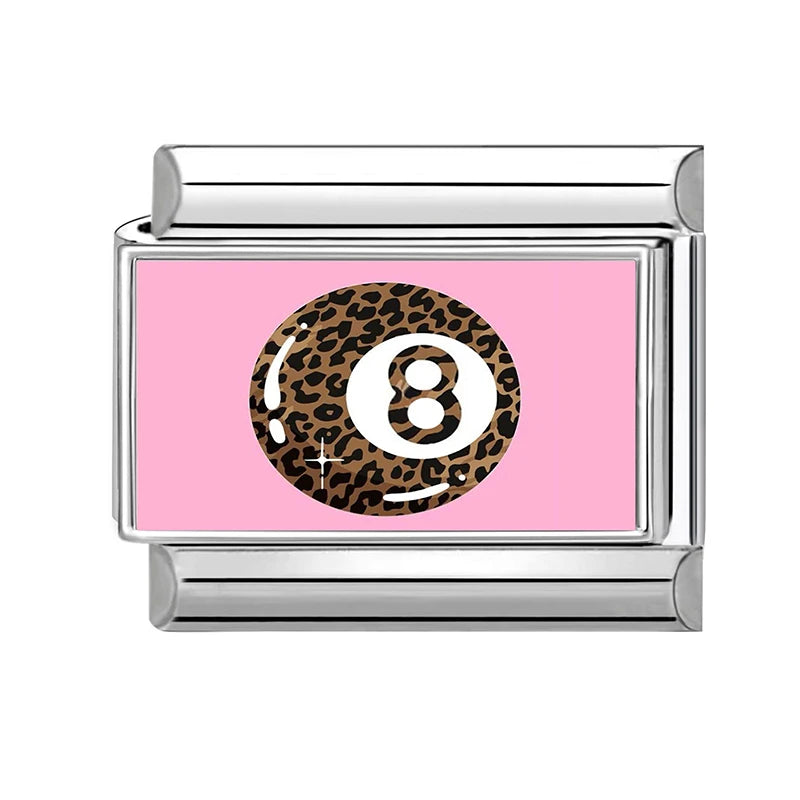 2026 Wholesale Women Fashion Pink Stars Leopard Print Italian Charm Fit 9mm Stainless Steel Bracelet Drop Shipping Gifts Jewelry Qme Style 6