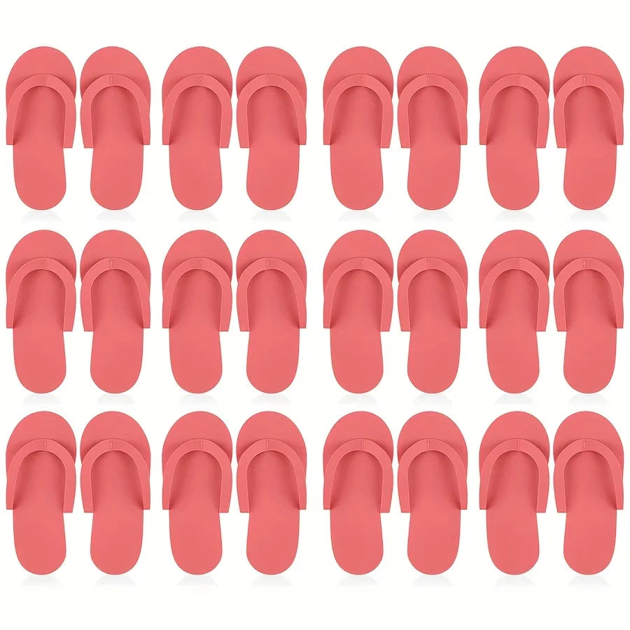 12 Pairs Manicure Slippers Nail Care Tools Spa Beauty Salon Made EVA Qme red