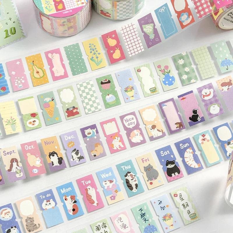 30mm X 3m Die-Cutting Tape Aesthetic Decorative Stickers Art Masking Tape for Journal Scrapbooking Handmade Label Qme