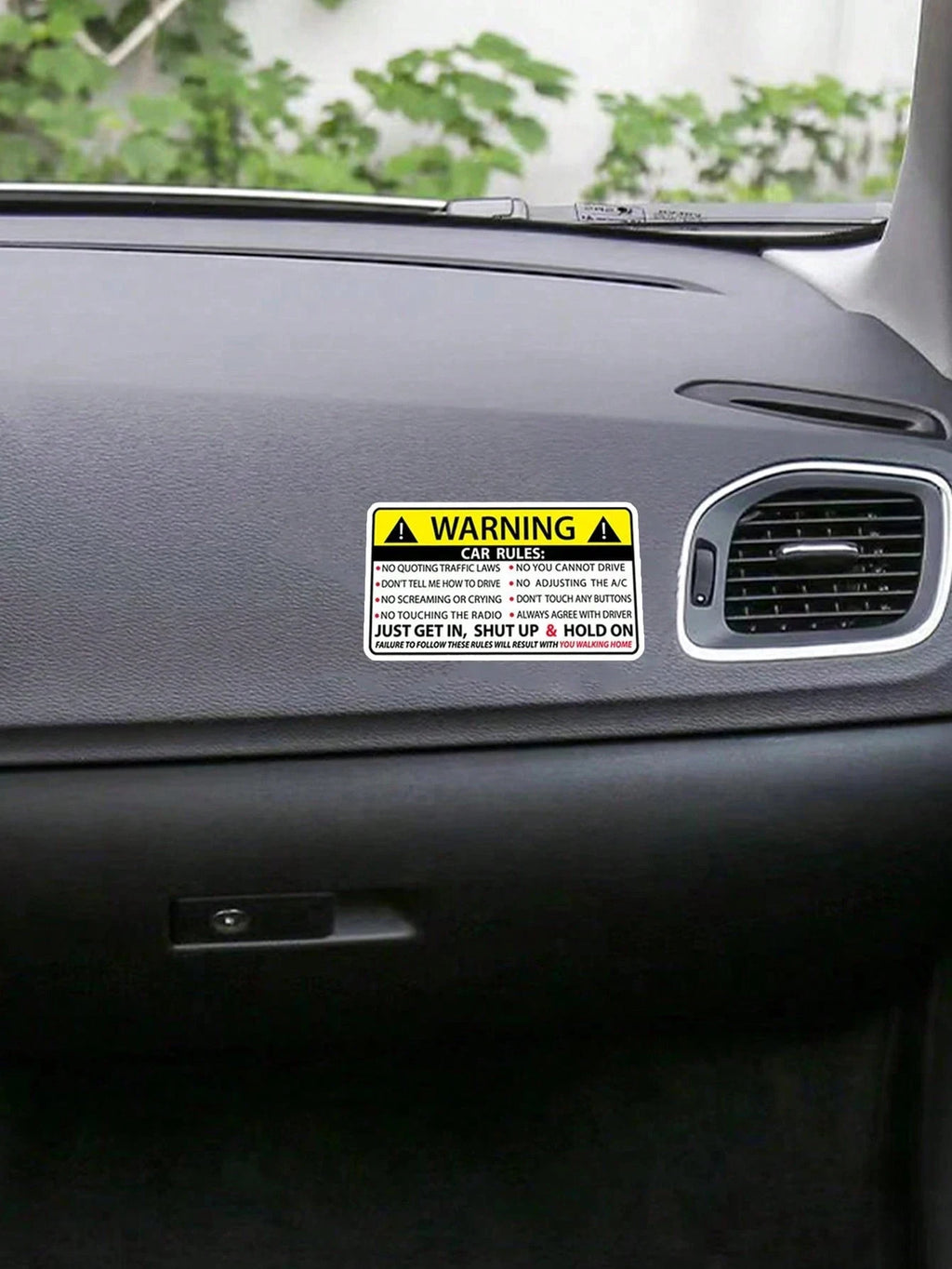 Car Interior Safety Warning Stickers Window Graphics Bumper Qme