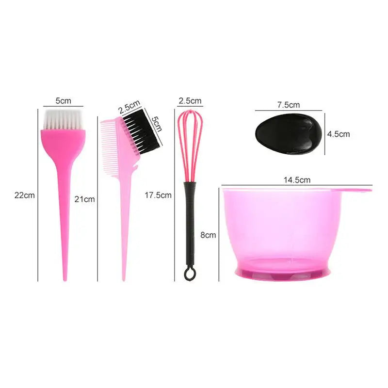 4 Hair Dye Brush Bowl Ear Caps Mixer Tint Dying Coloring Applicator Qme