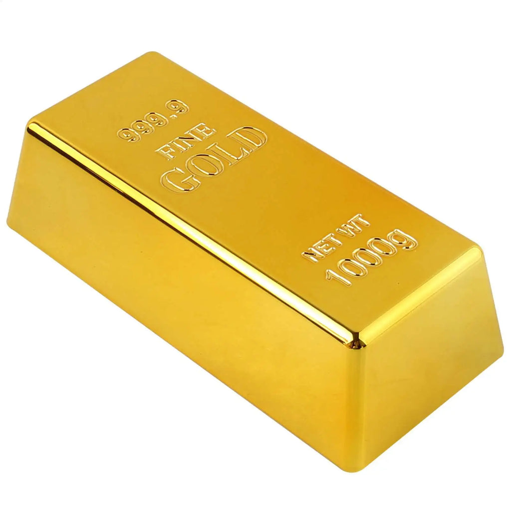 Fake Gold Bar Glittering Gold Bar for Kids Bullion Gold Bar Decorations Realistic Gold Bar Brick Prop for Movie Prop Novelty Qme