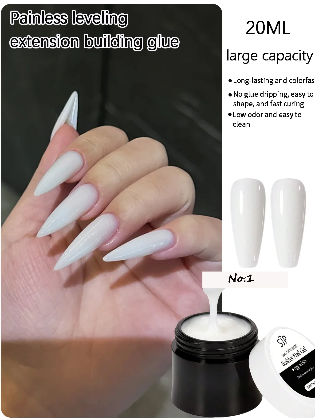 Painless Leveling Extending Nail Gel UV DIY Art Charm Suitable Salons Qme 01