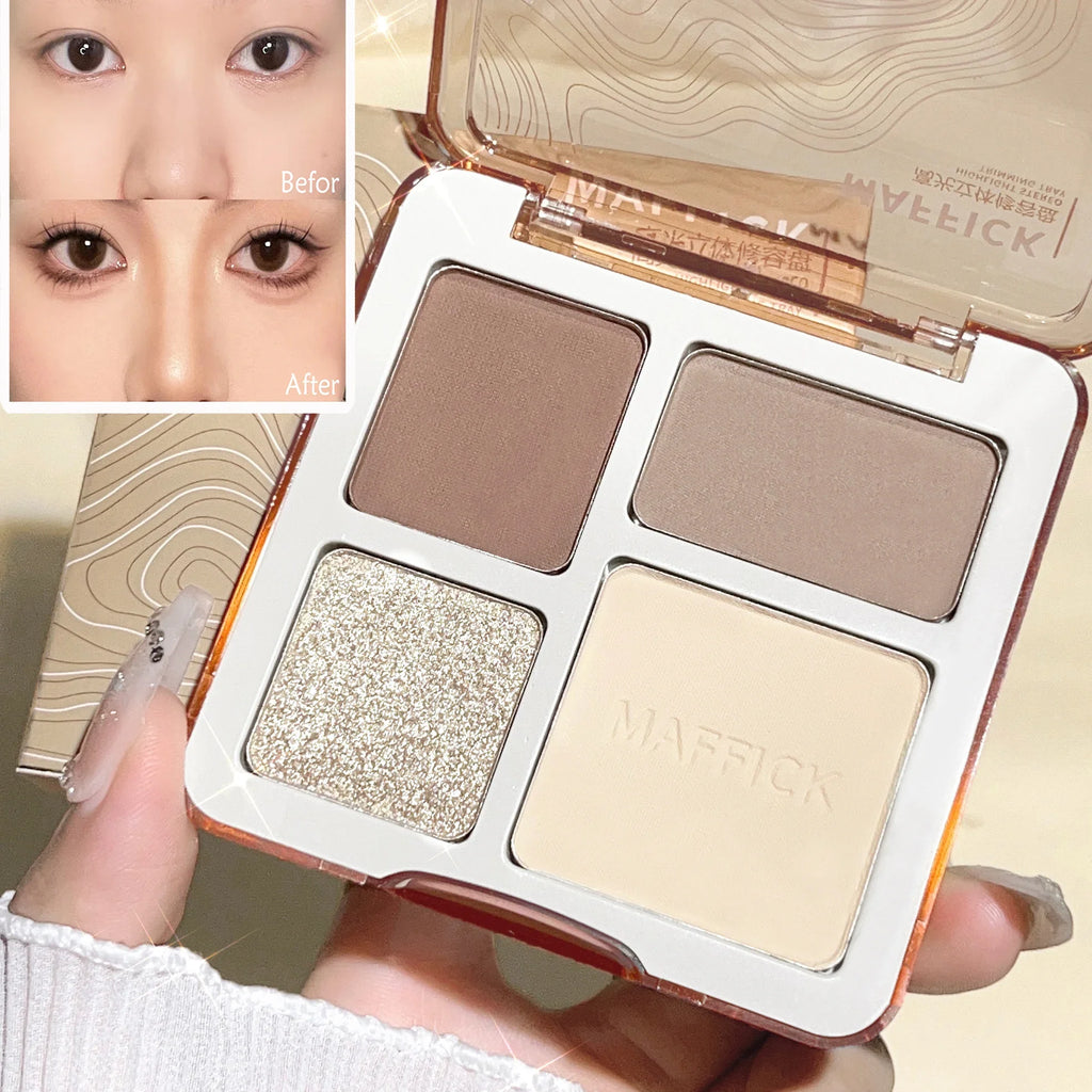 Contouring Palette Highlighting Four Colors One Natural Matte Qme