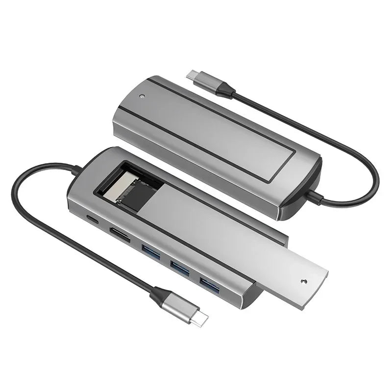 USB Hub With Disk Storage M.2 SSD USB Type-c to HDMI-Compatible Adapter Laptop Dock Station For Macbook Pro Air M1 M2 Qme